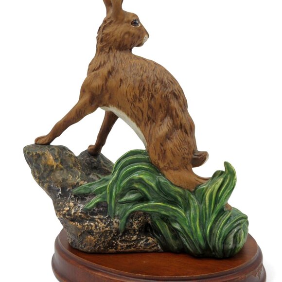 ROYAL DOULTON Wildlife Collection Hare DA6 Figurine on Wooden Base Vintage - Picture 13 of 13